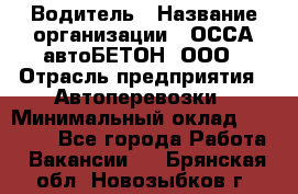 Водитель › Название организации ­ ОССА-автоБЕТОН, ООО › Отрасль предприятия ­ Автоперевозки › Минимальный оклад ­ 40 000 - Все города Работа » Вакансии   . Брянская обл.,Новозыбков г.